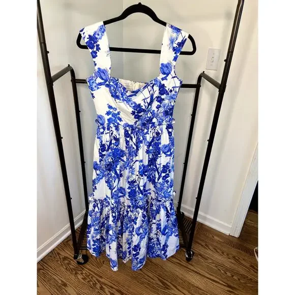 cassie in blue dress Cassie dress in blue – Sloane Boutique main image 1